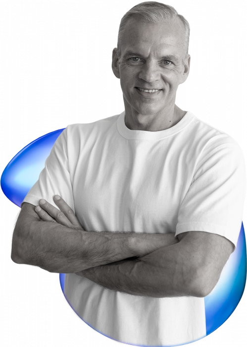 confident man in 3d shape